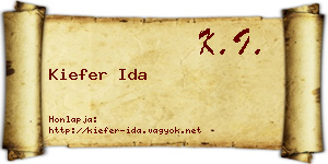 Kiefer Ida névjegykártya